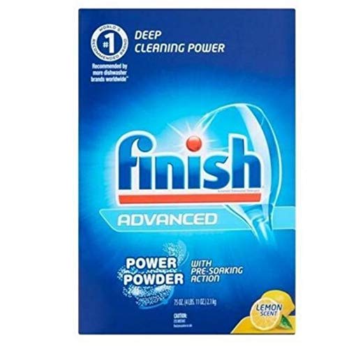 Finish Powder Dishwasher Detergent, Lemon Fresh Scent, 75 oz(Pack of 2)