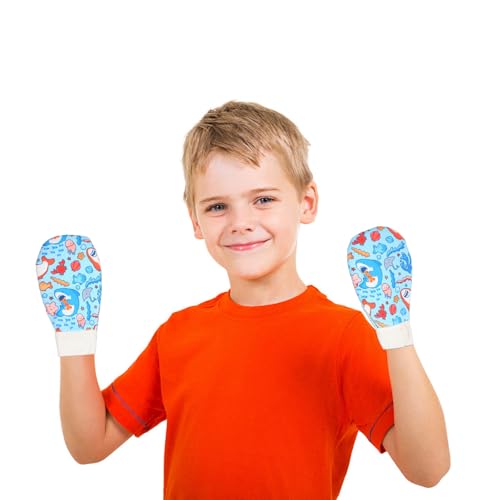 2 Pcs Waterproof Sensory Chew Gloves Chewing Mittens for Special Needs, Anti Finger Biting Compression, Autism Gloves for ADHD Boys and Girls Down Syndrome Sensory Mittens
