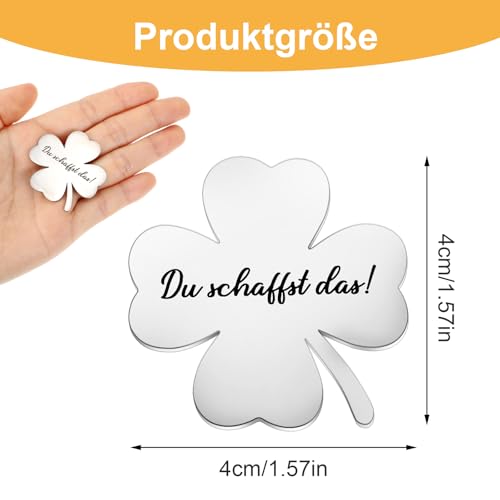 AOZUO Du Schaffst Das Glücksbringer,Vierblättriges Kleeblatt Glücksbringer Prüfung,Glücksbringer Operation Geschenke Prüfung Inhalt Viel Glück Fürsorgliche Geschenk für Familie Freund Weltkindertag