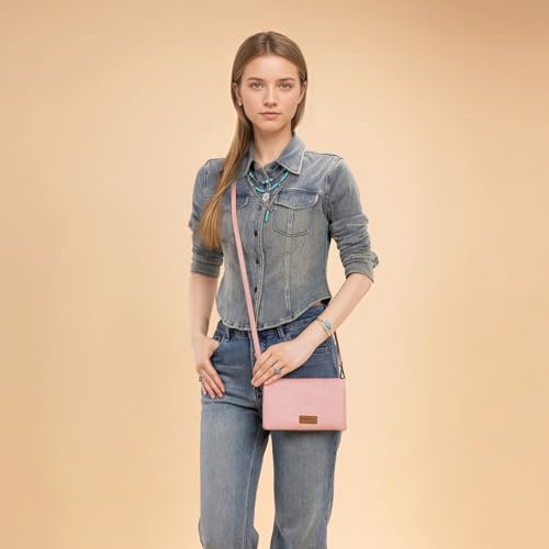 Image of Montana West Wrangler Womens Wristlet Wallet RFID Blocking Bifold Clutch Credit Card Holder Purse with Crossbody Strap