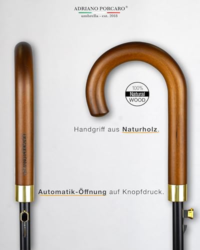 Großer Regenschirm Adriano Porcaro Sturmfest Ø120cm