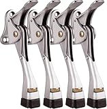 TrueOak Door Stopper 4 Packs - 4 Inch Kickdown Door Stoppers for Bottom of Door, Adjustable Height One Touch Metal Heavy Duty Door Stop with Rubber Tip, Door Holder, Door Stops, Easy to Install