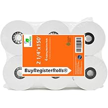 6 Rolls 2 1/4 x 150 ft, White, adding machine tape Paper Rolls, Premium One Ply Cash Register/Adding Machine/Calculator Roll Printing Calculator 10 key adding machine tape