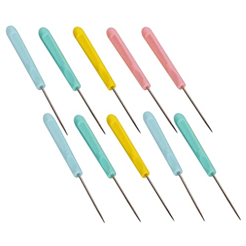 Beatifufu Sewing Craft Tool Kits 10pcs Plastic Handle Awls Practical for Crochet and DIY Stitching Random