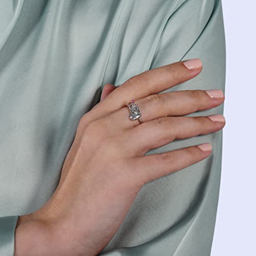 Jewelili Enchanted Disney Fine Jewelry Sterling Silver Pink Tourmaline Aurora Flora Fairy Ring2