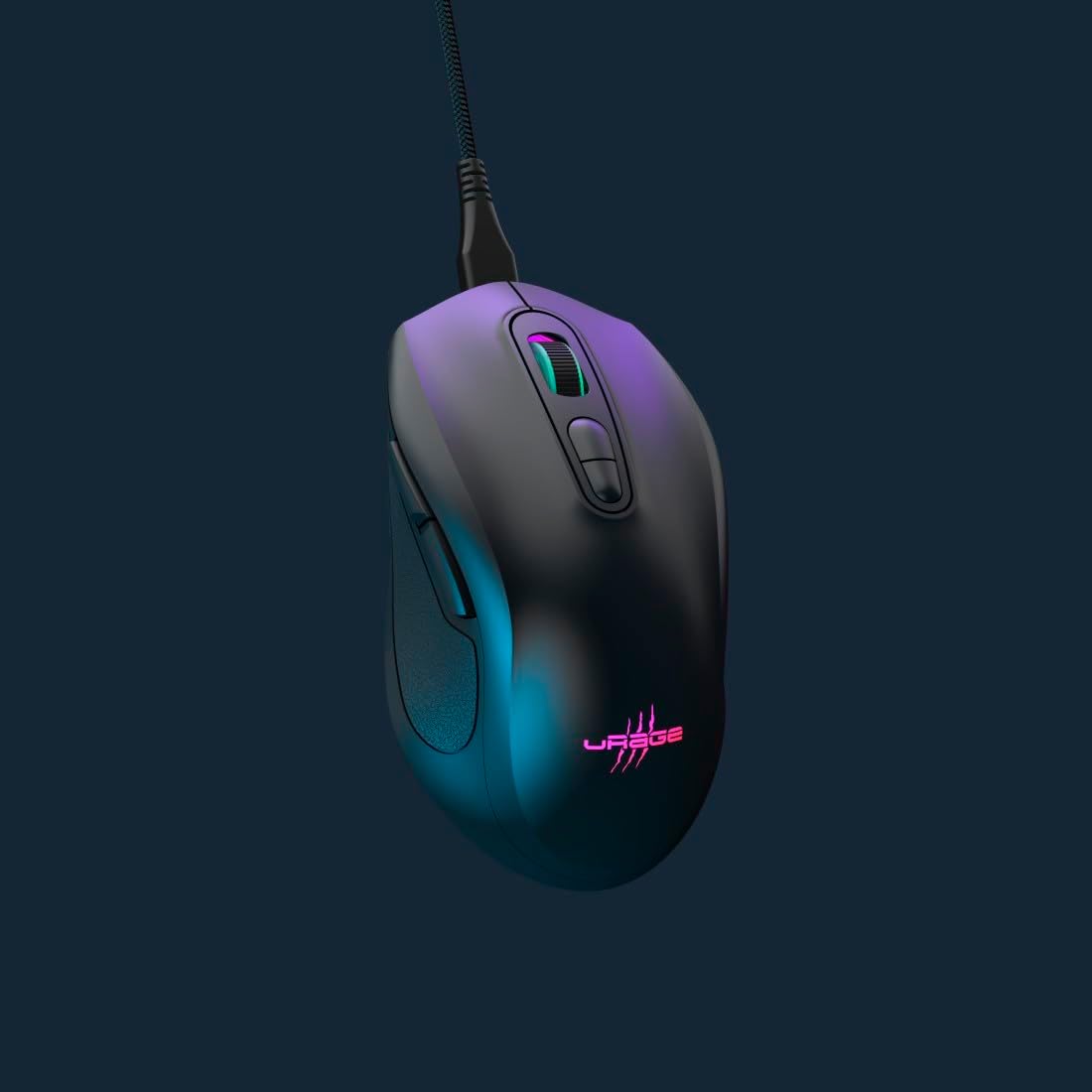 uRage Wired Reaper 340 Gaming Mouse (7 Programmable Buttons, Gaming Mouse Optical Sensor Cable 8000 DPI, RGB, TTC-Golden, USB-C Uflex) Black