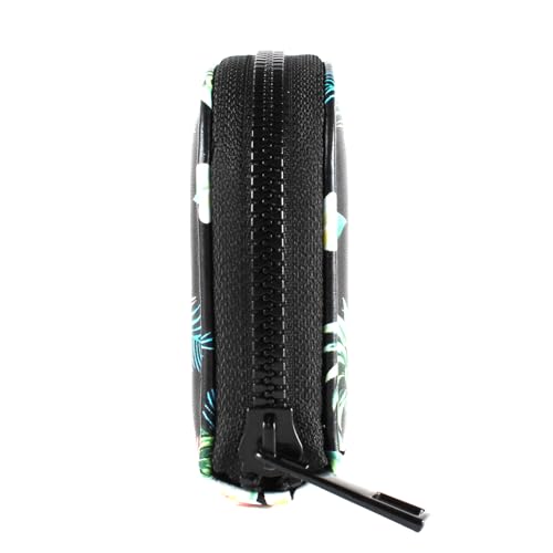 Small Zip Wallet Credit Card Wallet Coin change case Holder for women PU Leather(Butterfly)4