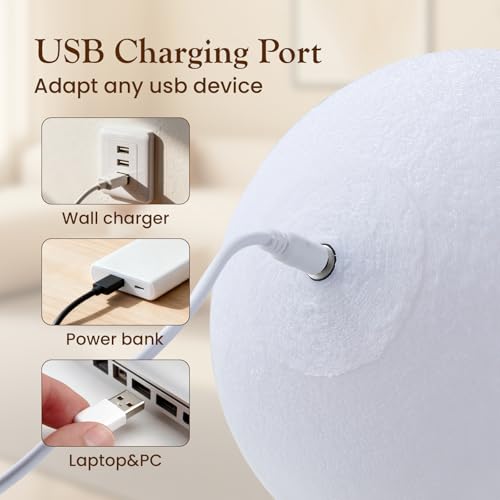 EXTSUD Mond Lampe 16 Farben 3D Mondlampe Nachtlampe mit mit Fernbedienung&Touchschalter Dimmbar USB Wiederaufladbare Schlafzimmer Dekorative Lichter Geschenke für Erwachsen Mädchen Jungen