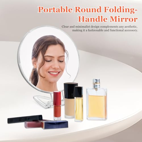 Beaupretty Espelho De Aumento Portátil Espelho De Mão Dobrável Espelho De Mão Dupla Face Espelho De