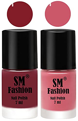 Image of Long Lasting Nail Polish | Nail Paint Combo 7 ml Each) - Set of 2 Lip-Nude Pink