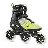 Rollerblade Macroblade 110 3WD Mens Adult Fitness Inline Skate, Grey and Yellow, Performance Inline Skates, 9
