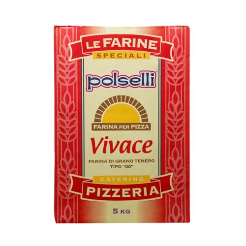 Farina 00 per Pizza Polselli VIVACE - Farina per Pizza e Pane, 5Kg | Impasti Professionali, Ideale per Pizza al Piatto e in Teglia