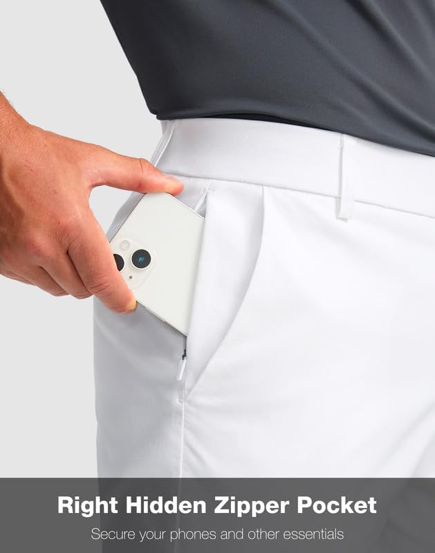 Men's Golf Shorts with 5 Pockets 11" Inseam Stretch Quick Dry Casual Work Dress Shorts for Men - Image 3