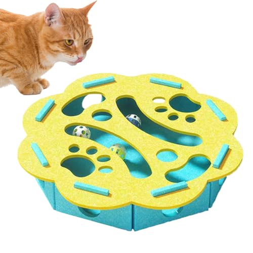 GkgWuxf Leckerli Puzzle Spielzeug Für Katzen | Futterlabyrinth Mit Kratzbrett Futterspenderspiel | Spielspaß Mit Glöckchen Gegen Langeweile Für Kätzchen | Für Haus Reise Wohnzimmer Schlafzimmer Balkon GkgWuxf Leckerli Puzzle Spielzeug Für Katzen | Futterlabyrinth Mit Kratzbrett Futterspenderspiel | Spielspaß Mit Glöckchen Gegen Langeweile Für Kätzchen | Für Haus Reise Wohnzimmer Schlafzimmer Balkon