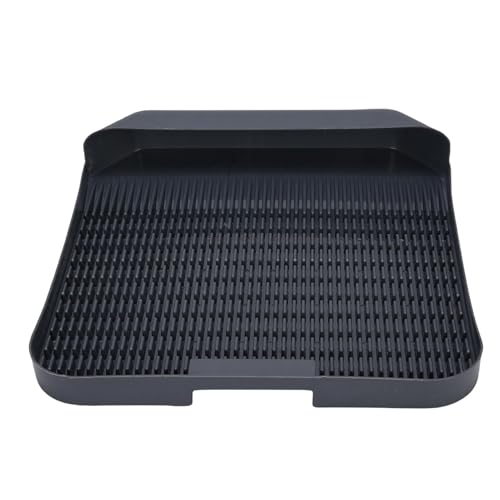 Tapis de litière pour chat double couche gris tapis de sol étanche lavable