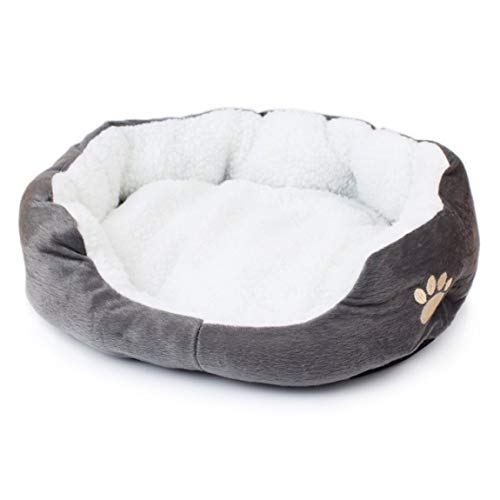 73JohnPol Lit pour Chien en Laine Polaire Canapé Moelleux Matériau du Panier Nid pour Chien Automne Et Hiver Chats Et Chiens Fournitures Chaud Chenil & (Couleur: Gris) (Taille: 50 * 40cm)