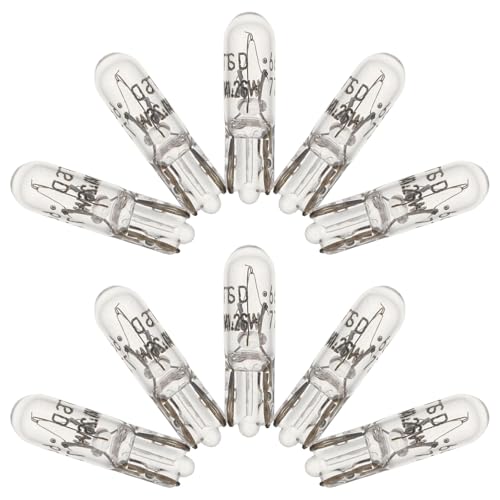 TOGEVAL Lot de 10 Ampoules T5 12V 12W à Culot Large pour Feux de Stop Clignotants et Feux de Recul Compatibles Voitures et Suv Éclairage Intérieur et Extérieur Économie D’Énergie et