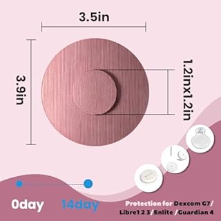 Nepia 30 Pcs Pink CGM Sensor Patches | Waterproof Adhesive for Dexcom G7/Libre1 2 3/Enlite | 14 Days Long-Lasting Protection | Sweatproof Sensor Covers with Comfortable Fit for Active Lifestyle