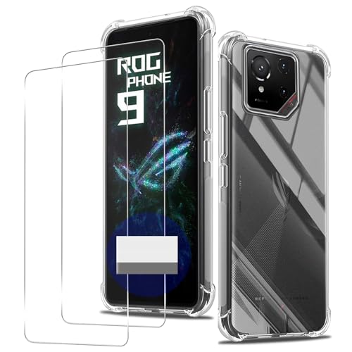 Seninhi �Ή� Rog Phone 9 �P�[�X�i1�����j+ �K���X�t�B�����i2�����j rog phone 9 �y�� �P�[�X �N���A �ČRMIL�K�i�擾 �l��?���ی�/�J�����ی� TPU �J�o�[ Rog 9 �t�B���� �����K���X ���{���Ɏq�� �d�x9H