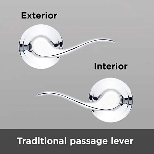 Image of Kwikset Tustin Hall /Closet Lever in Polished Chrome (Pack of 2)