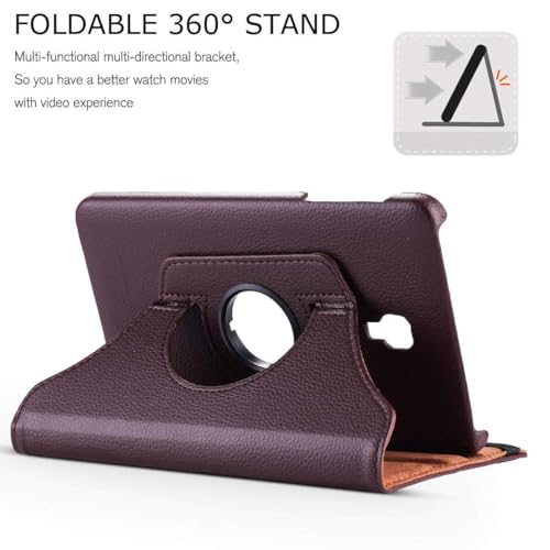 Image of M Cart's 360 Degree Rotating Smart Leather Case Cover Stand for Samsung Galaxy Tab A 10.5 inch T590, T595 Cover-Brown (Brown)