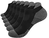 Etyepoh 6 Paar Sneaker Socken Herren Damen Kurze Sportsocken Laufsocken Atmungsaktiv Baumwolle Gepolsterte Halbsocken (6x Schwarz, 39-42)