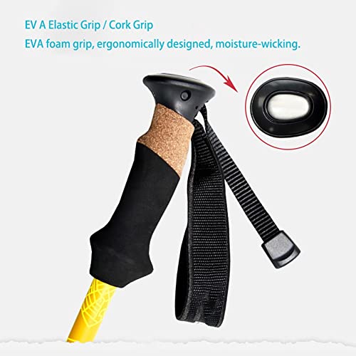 Bastones de Trekking Bastones ultraligeros de Carbono Equipo de Viaje Muletas Suministros para Exteriores Punta extraíble del bastón (Color: Negro)