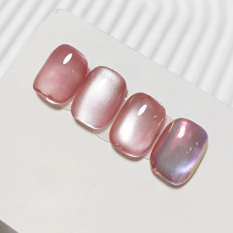 SAGEBIO Ice Crystal Cat Eye Gel Polish - 15ml Glass Bead Cat Eye Nail Polish Stunning White Crystal