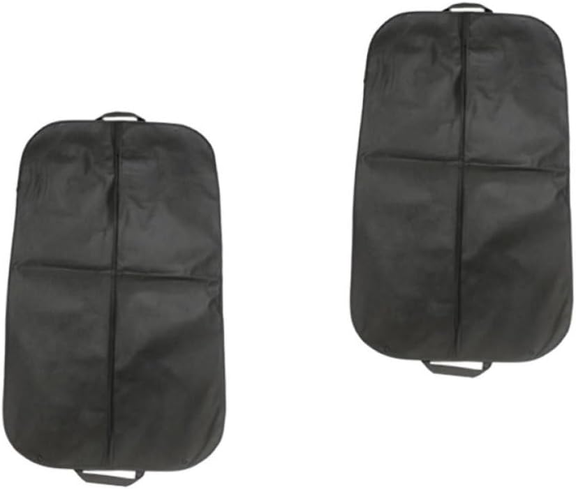 2pcs Black Non Woven Suit Storage Bag Zipper for Travel