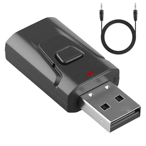 Adaptateur Bluetooth USB 5.4 2 en 1, Émetteur/Récepteur Audio Stéréo sans Fil avec Prise Jack 3,5 mm, pour TV, Chaîne Hi-FI, Voiture et Haut-Parleurs,...