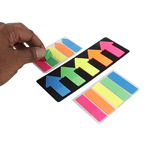 Image of Amazon Brand - Umi 375pc Clear Note Arrow Flags Fluorescent Self Sticky Notes and Page Markers for Office, College, School Use