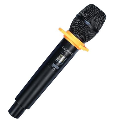 Image of Kadence KB02 Jamming Series Dual Channel UHF Wireless Mic | 2 Handheld Mic with Anti-Roll Grips | 48 Preset Frequency Range | Separate Volume Control | Ideal for Singing, Speech & Events | Black