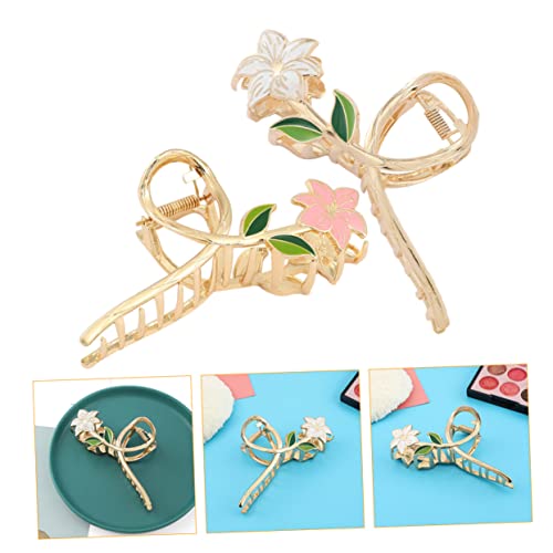 Beavorty 2 Unidades Presilha De Peixe Para Prender Cabelo De Flor Grampo De Cabelo De Flor De Metal