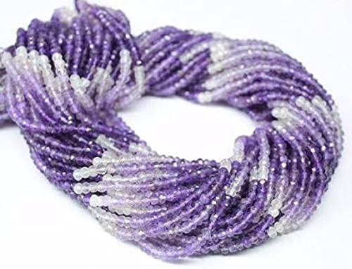 Perles améthyste rondelle 3mm pierres naturelles taillées en 10 fils de 14 pouces pour loisirs