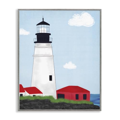 Tower Port Lighthouse Coastal, 11 x 14 Inch Framed Giclée Print