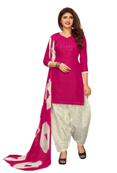 Women's Rayon Kurta Patiala Dupatta Set, Embroidered, S to 3XL, 4...