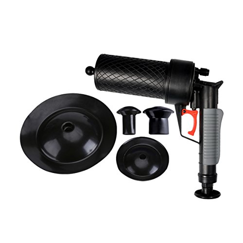 Yosoo – Sturalavandini professionale, pompa a vuoto, in plastica, pistola con ventosa, per WC e Déboucheur Noir