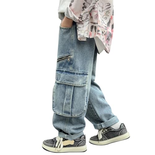 Boy's Loose Straight Leg Jeans Casual Denim Pants Long Trousers Boys Casual Baggy Denim Pants3