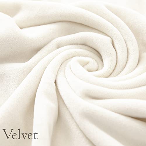 Image of HOKIPO 200 GSM Premium Velvet Sofa Cover 1 Seater Fully Covered, Beige (AR-4736-BGE)