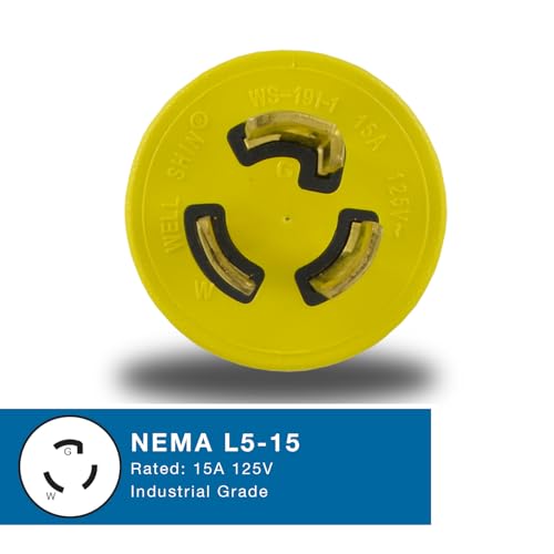 Conntek 30128-YW Locking Plug Adapter NEMA L5-15P to NEMA 5-15/20R by Conntek - Used condition - Image 3