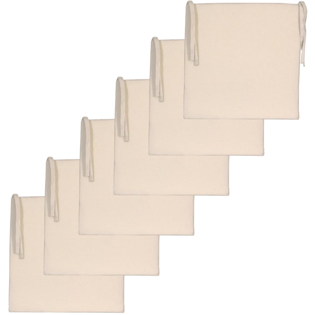 Atout Ciel Set di 6 cuscini per sedia, tinta unita, 40 x 40 cm, colore: Beige