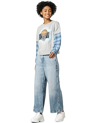 Image of ONLY Printed Cotton Regular Fit Womens Sweatshirt