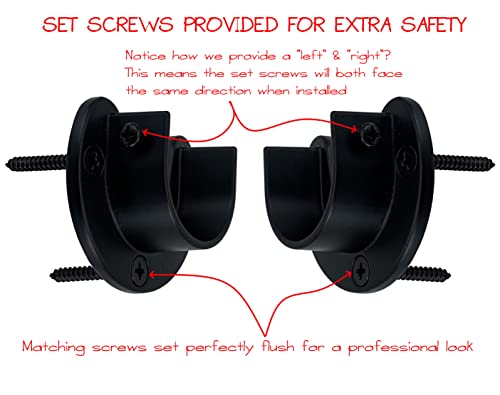 Custom Cut | Up To 72" | Heavy Duty Matte Black Closet Rod | 1 5/16" Dia. | W/ Matching End Brackets #TOP2