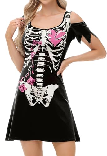 Costume squelette pour femme fini les déguisements inconfortables avec cette robe d'Halloween