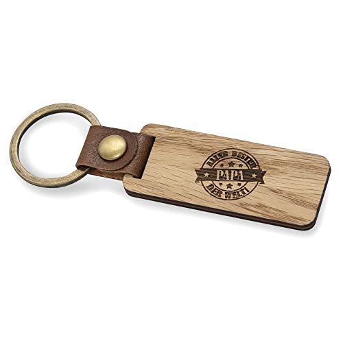 Personalisierter Schlüsselanhänger, Anhänger mit Schlüsselring, aus Holz mit individueller Gravur, Geschenk für Weihnachten, zum Geburtstag, Valentinstag uvm.