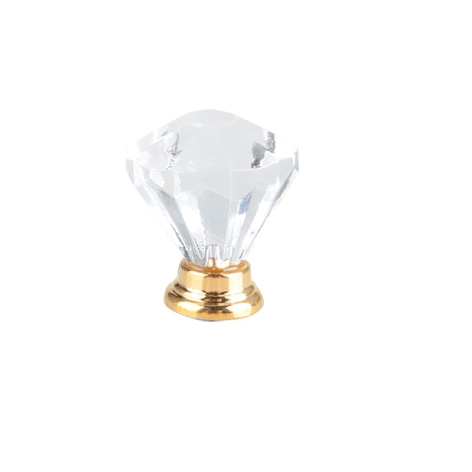 Poignées de tiroir acrylique cristal et or | Lot de 10 boutons pour placard