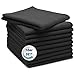 Produktbild ZOLLNER 10er Set Mikrofasertücher für streifenfreien Glanz - flusenfreie und saugstarke Reinigungstücher - waschbar bis 60°C - 32x32cm in schwarz - Hotelqualität