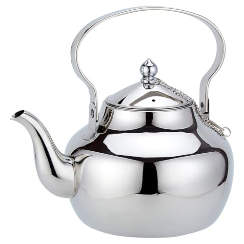 SANQIAHOME Tetera de acero inoxidable de 1.3 cuartos con infusor de estilo minimalista