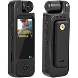 【GreeMaa】小型カメラ スクリーン付きポータブルレコーダー ボディカメラ ポケットレコーダー 1000mAh 2K 180 度回転レンズ 暗視機能 256GB カード対応 大容量 単独録音 10 時間 長時間録画 携帯便利 屋内 屋外 サイクリング バイク キャンプ 旅行用 使いやすい(1080P スタンドアロン)