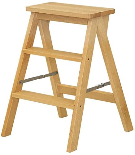 Taburete escalonado para el hogar y escalera plegable de madera multifunción interior 2